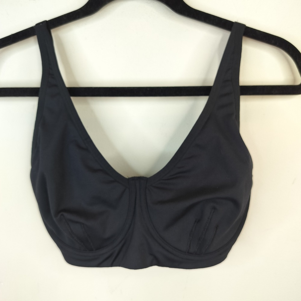 Natori Underwire Sport Bra Women 32DD Unlined Molded Black
